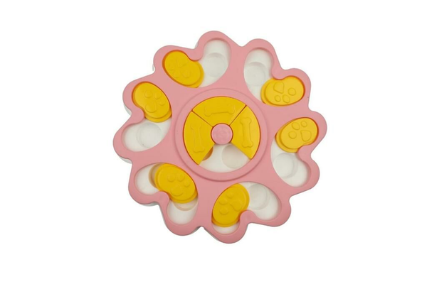 Papatya Bulmacalı Sarı Pembe Mama Kabı