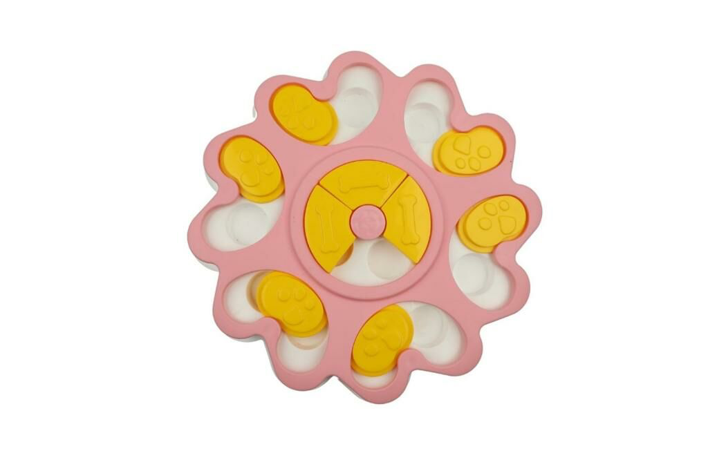 Papatya Bulmacalı Sarı Pembe Mama Kabı