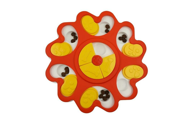 Papatya Bulmacalı Sarı Kırmızı Mama Kabı