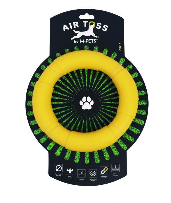 Air Toss Circle Dayanıklı Suda Yüzen Köpek Oyuncağı Yellow