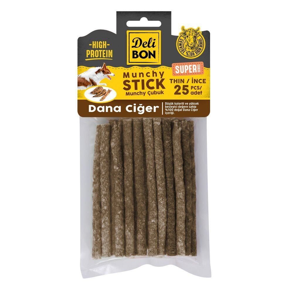 Delibon Super Munchy Çubuk Dana Ciğerli İnce 25 adet