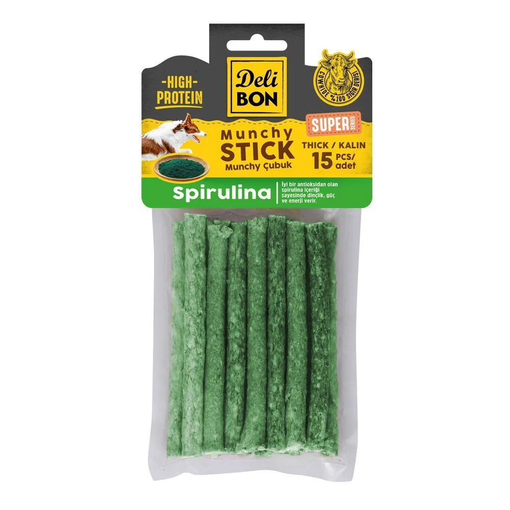 Delibon Super Munchy Çubuk Spirulinalı Kalın 15 adet