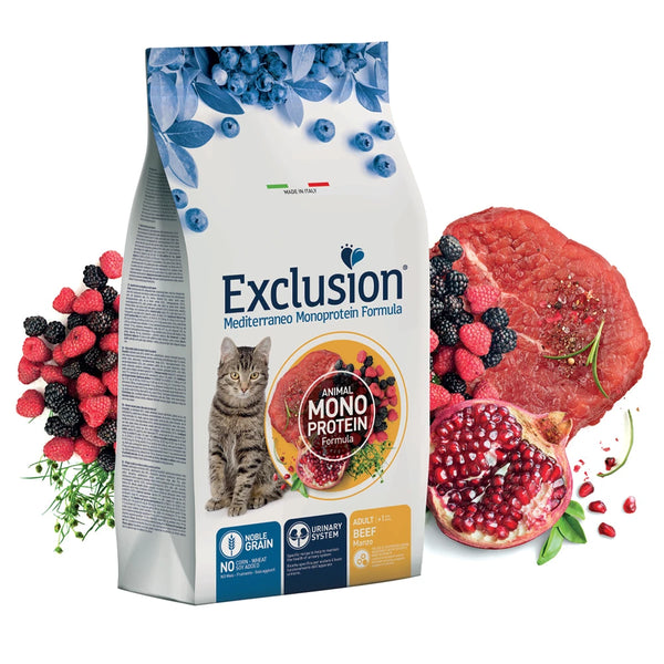 Exclusion Monoprotein Sığır Etli ve Narlı Düşük Tahıllı Kedi Maması 1,5 Kg