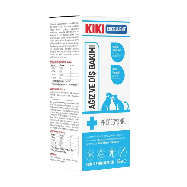 KIKI Excellent Kedi & Köpek Ağız Ve Diş Bakımı 50 ml. KCD105