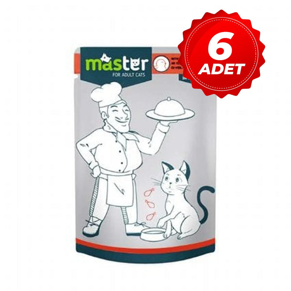 Master Kümes Hayvanlı Pouch Kedi Maması Jöle 80 Gr x 6 Adet