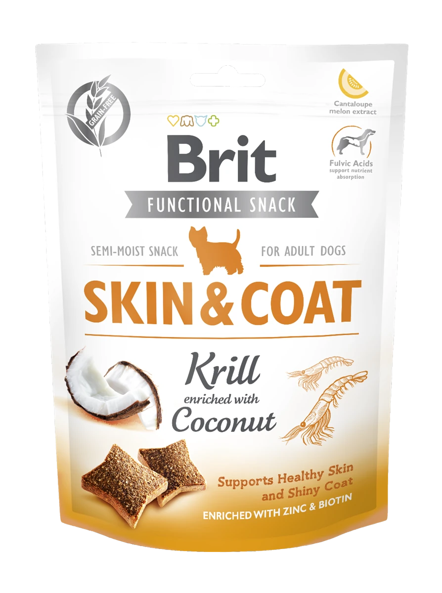 Brit Care Parlak Tüyler Ve Sağlık Cilt İçin, Tahılsız, Kril Ve Hindistan Cevizli, Fonksiyonel Yetişkin Köpek Ödülü 150 gr