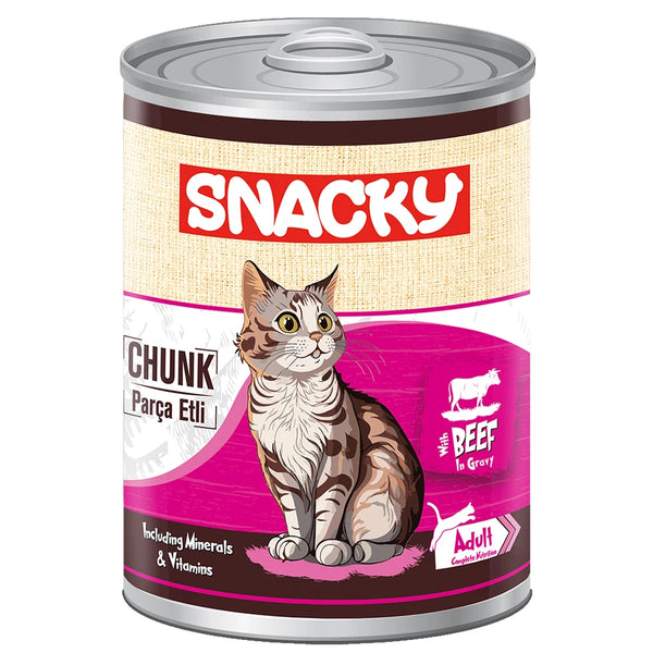 Snacky 400 gr Chunk/Konserve Sığır Etli Yetişkin Kedi