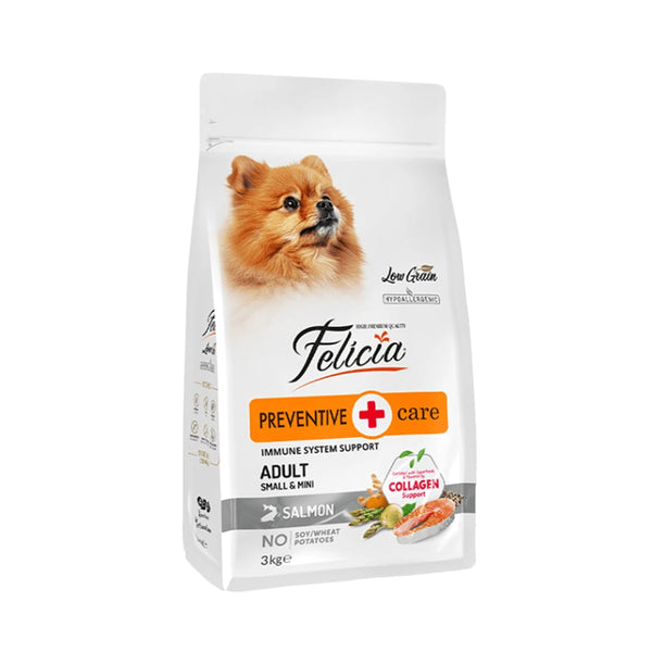 Felicia 3 Kg Kolajenli Somonlu Az Tahıllı Small/Mini Yetişkin Köpek Maması /Mini HypoAllergenic