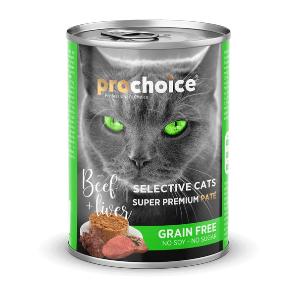 Prochoice Yetişkin Seçici Kediler İçin, Tahılsız, Sığır Etli Ve Ciğerli Ezme 400 gr