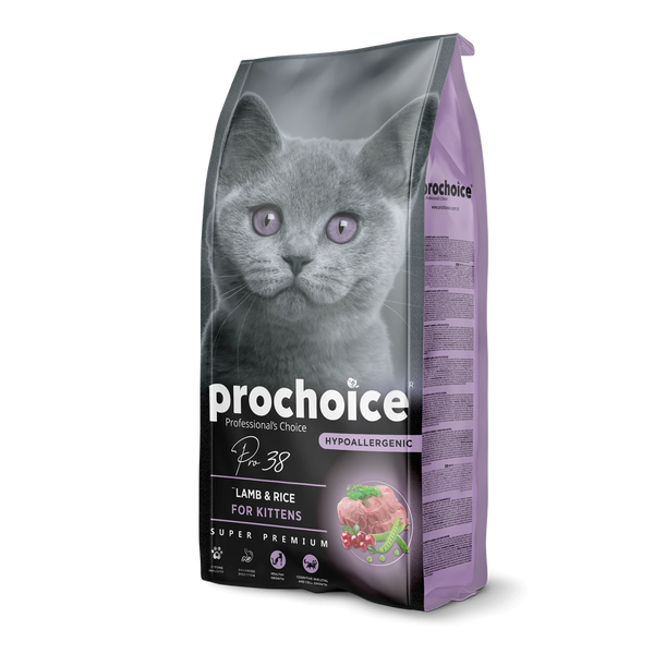 Prochoice Yavru Kediler İçin, Hipoalerjenik, Kuzu Etli Ve Pirinçli Kuru Mama 15 kg