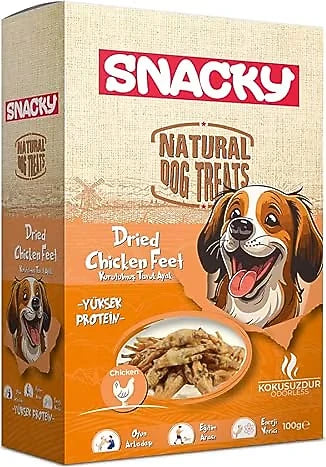 Snacky Kurutulmuş Tavuk Ayak 100 gr Köpek Ödül Maması