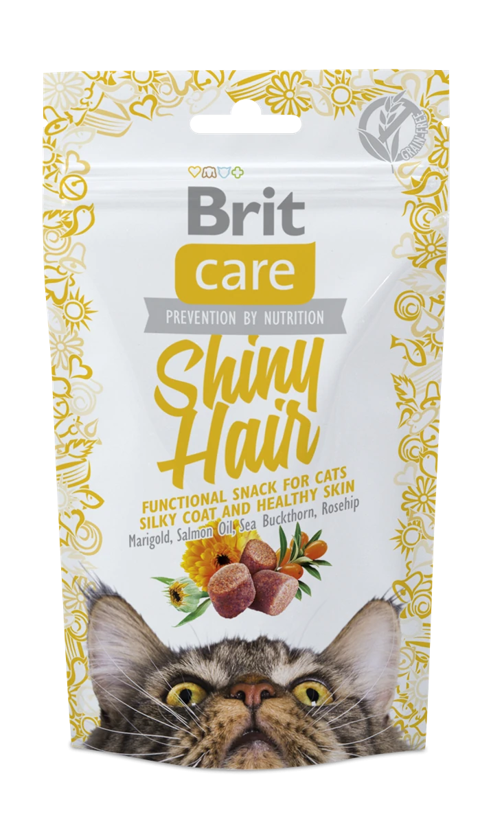 Brit Care Parlak Tüyler Ve Sağlıklı Cilt İçin, Tahılsız, Fonksiyonel Kedi Ödülü 50 gr