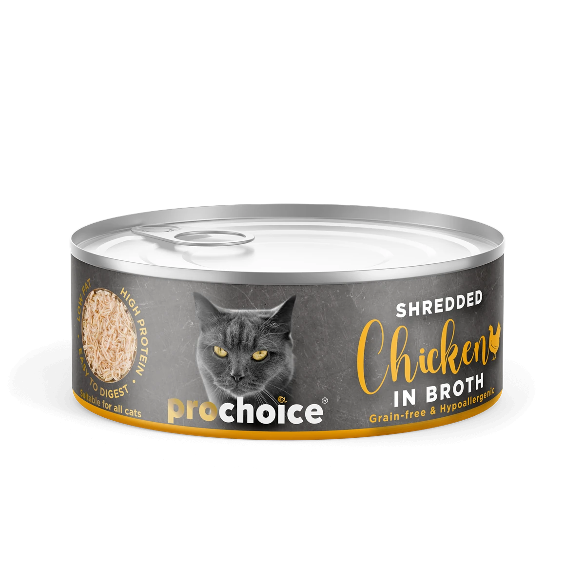 Prochoice Shredded, Tahılsız, Hipoalerjenik, Tiftiklenmiş Tavuk Etli Yaş Kedi Maması 70 gr