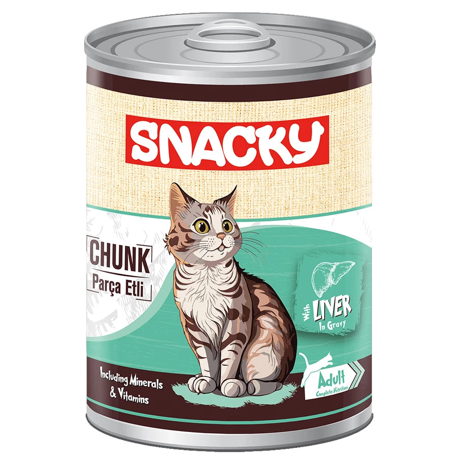 Snacky 400 gr Chunk/Konserve Ciğerli Yetişkin Kedi