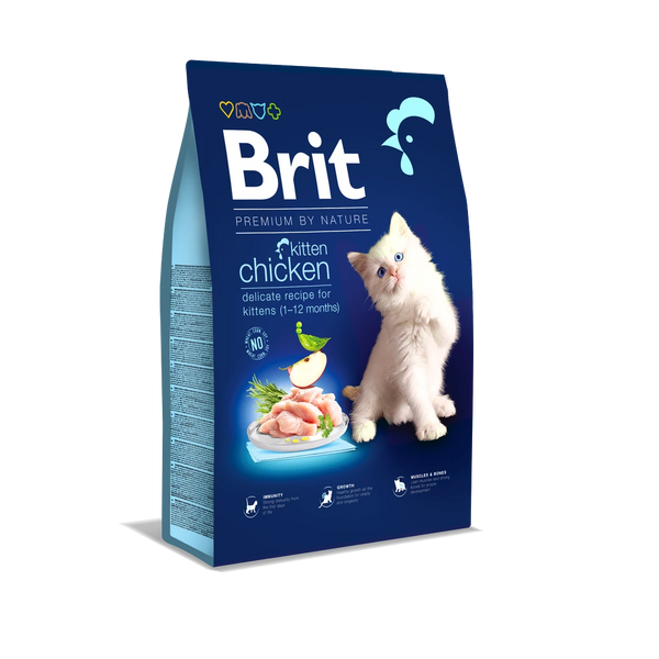 Brit Premium By Nature Yavru Kediler İçin, Tavuk Etli Kuru Mama 8 kg