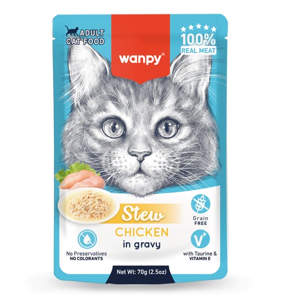 Wanpy 70g Pouch Tavuklu Yaş Kedi Maması 10 adet