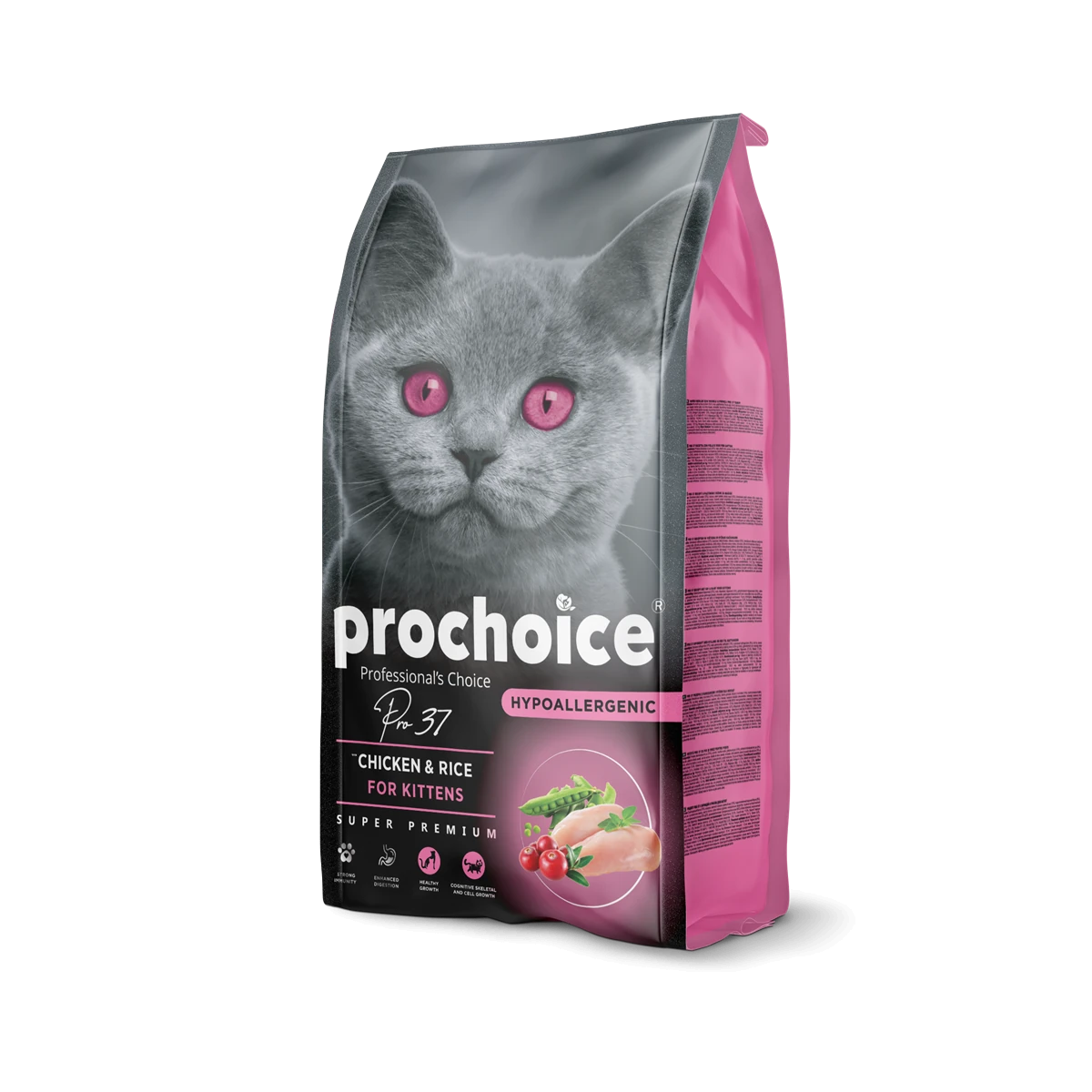 Prochoice Yavru Kediler İçin, Hipoalerjenik, Tavuk Etli Ve Pirinçli Kuru Mama 2 kg