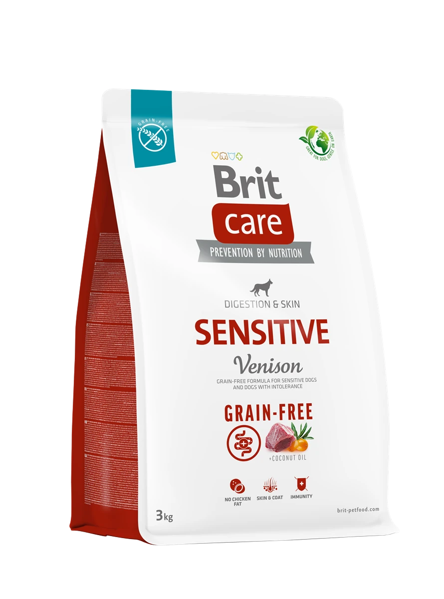 Brit Care Sindirim Sistemi, Gıda İntoleransı Ve Deri Hassasiyetine Sahip Köpekler İçin, Tahılsız, Geyik Etli Kuru Mama 3 kg