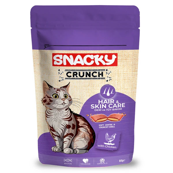 Snacky Kedi Crunch Ödül Hair-Skin Tavuklu