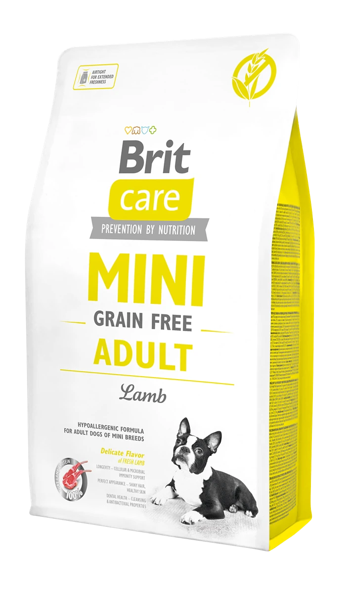 Brit Care Mini Irk Yetişkin Köpekler İçin, Tahılsız, Hipoalerjenik Kuzu Etli Kuru Mama 7 kg