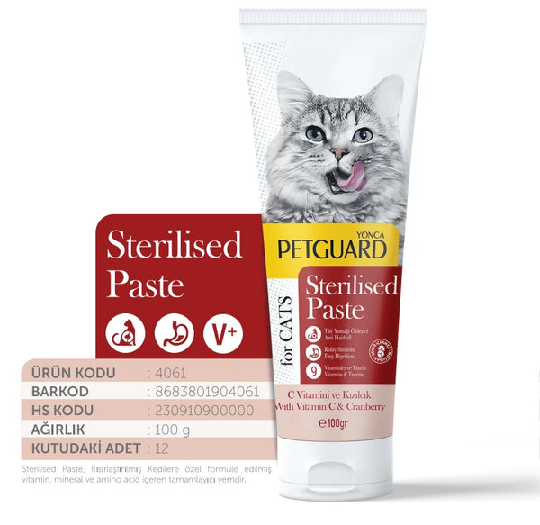 Petguard Kedi Sterilised Malt Paste 100 gr