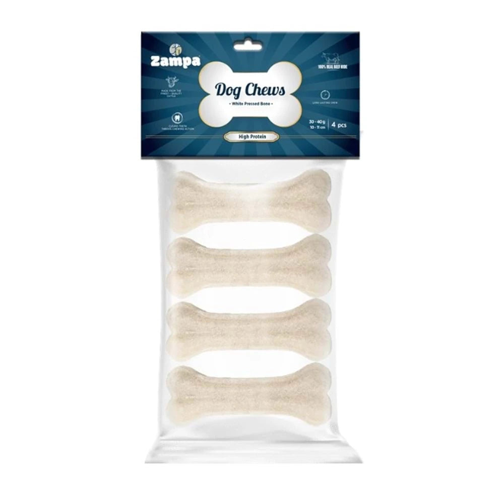 Zampa Beyaz Press Kemik Köpek Ödülü 30-40 Gr 4'lü