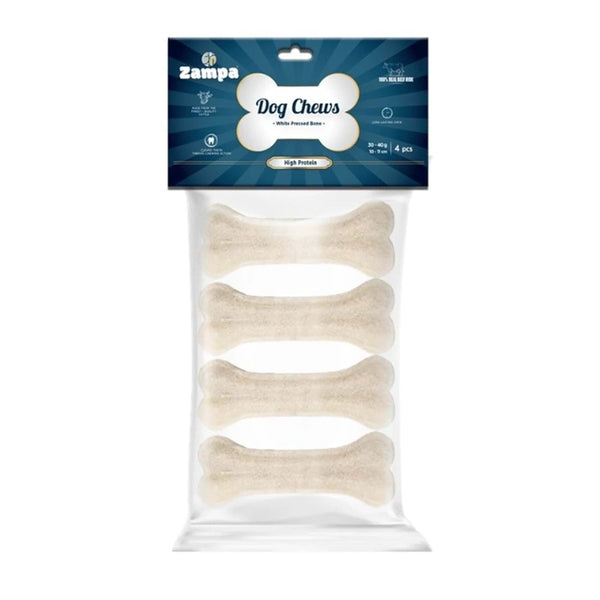 Zampa Beyaz Press Kemik Köpek Ödülü 30-40 Gr 4'lü