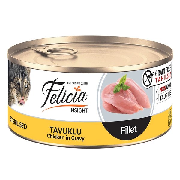 Felicia Tahılsız 85 gr Konserve Sterilised-Tavuklu Fileto Yaş Kedi Maması