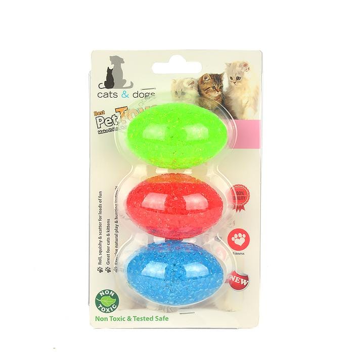 Kedi Oyun Topu Elips Zilli 3'lü