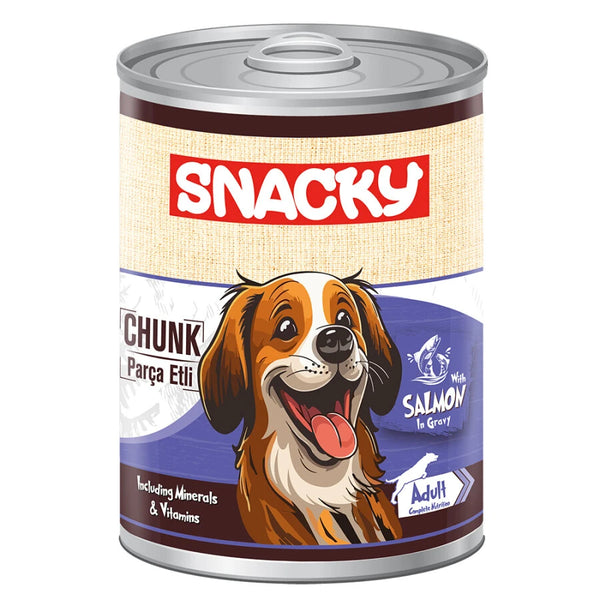 Snacky Az Tahıllı 400 gr Chunk/Konserve Somonlu Yetiş.Köpek 12'li