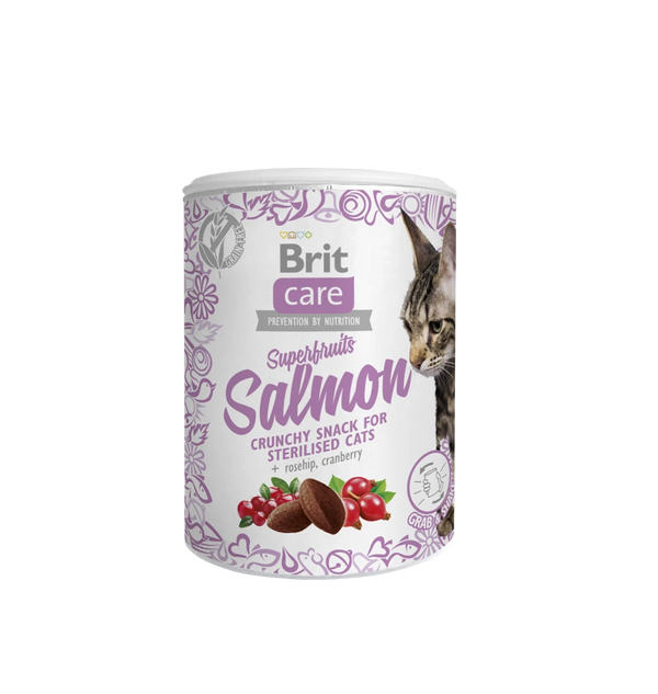 Brit Care Kızılcık Ve Kuşburnulu, Tahılsız, Somon Balıklı, Kıtır Kısırlaştırılmış Kedi Ödülü 100 gr