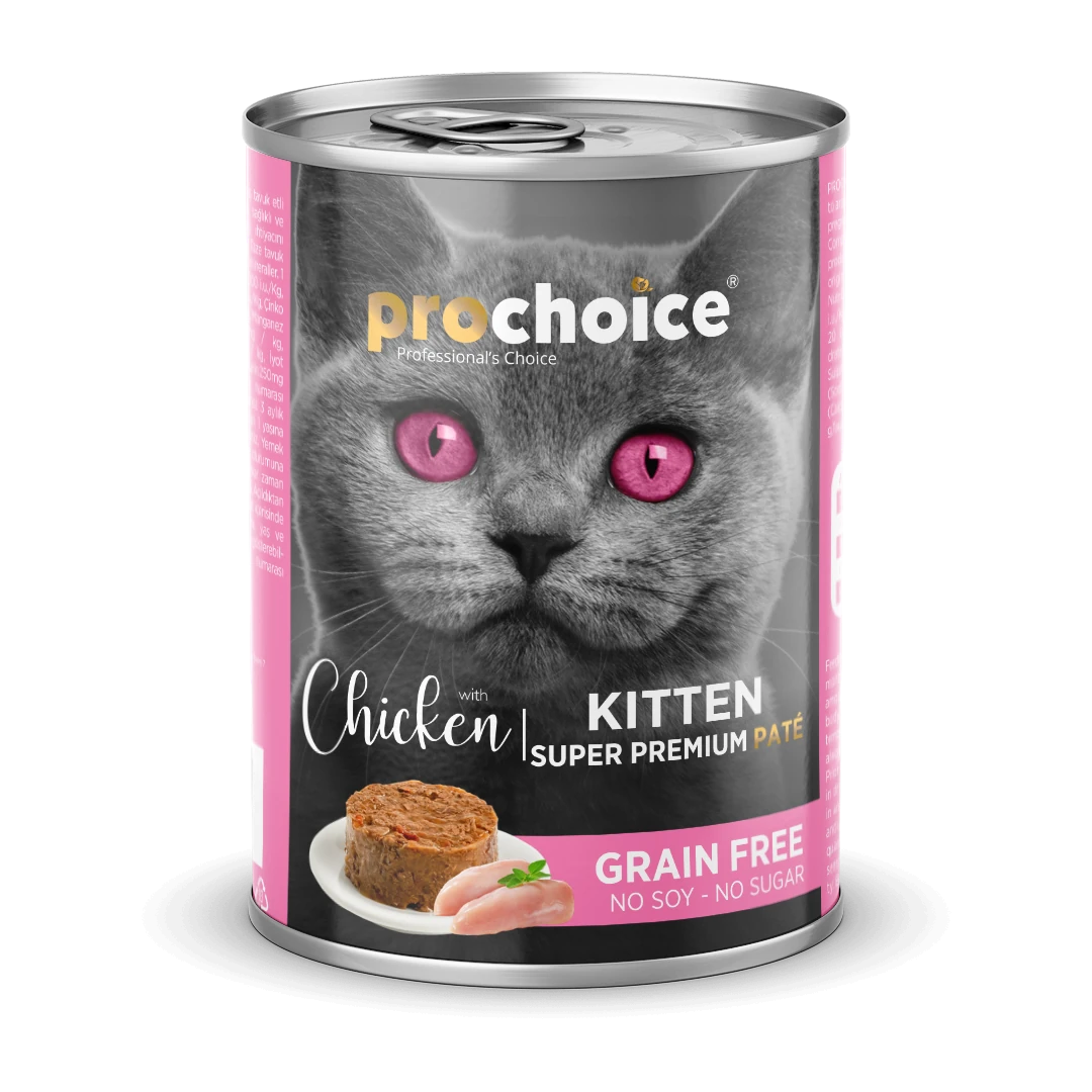 Prochoice Yavru Kediler İçin, Tahılsız, Tavuk Etli Ezme 400 gr