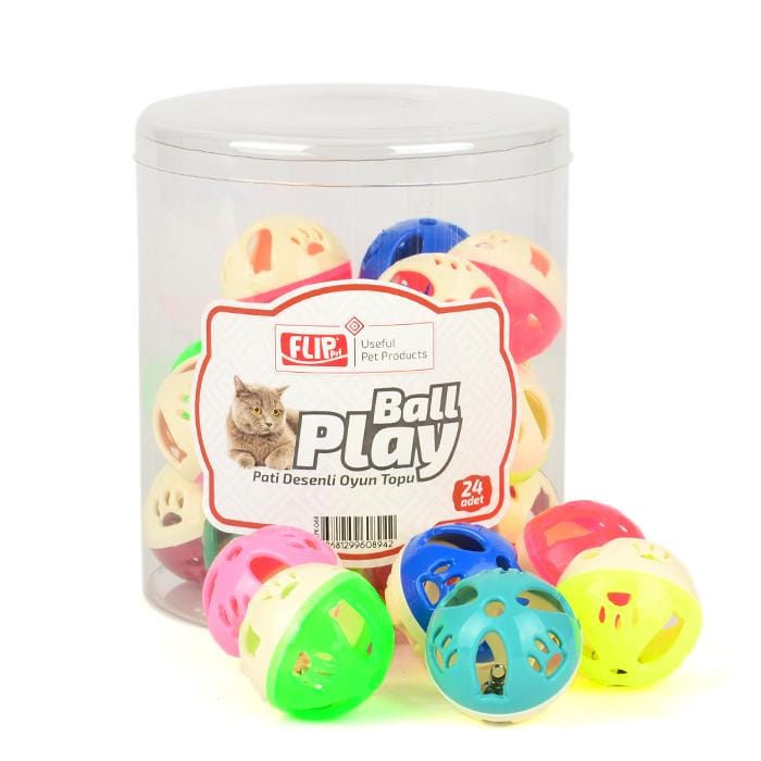 Flip Kedi Oyun Topu Pati Desenli 3'lü