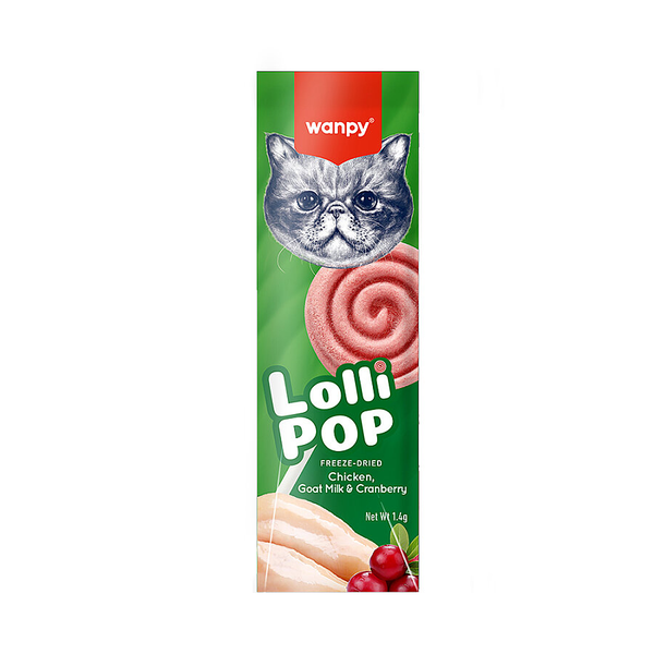 Wanpy Kediler İçin Dondurularak Kurutulmuş Swirlpop – Kızılcık - 1.4 g