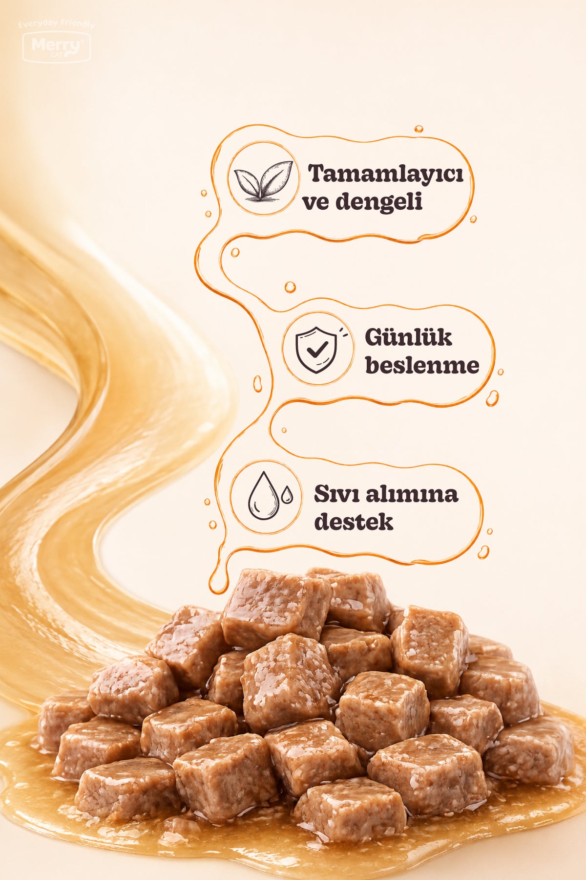 Merry Tavuklu Yavru Kedi Konserve Yaş Mama Konserve 400 Gr x 6 Adet
