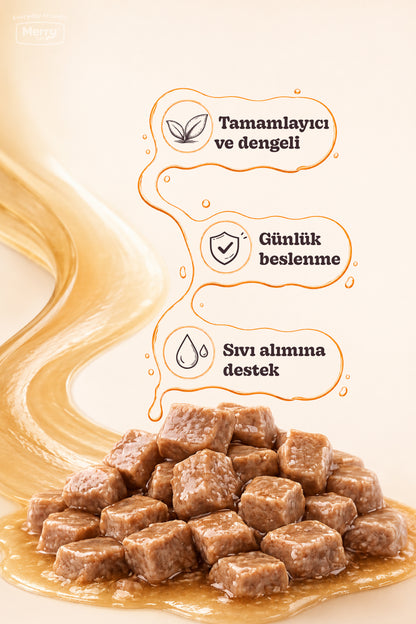Merry Tavuklu Yavru Kedi Konserve Yaş Mama Konserve 400 Gr x 6 Adet