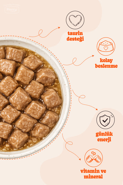 Merry Tavuklu Yavru Kedi Konserve Yaş Mama Konserve 400 Gr x 6 Adet