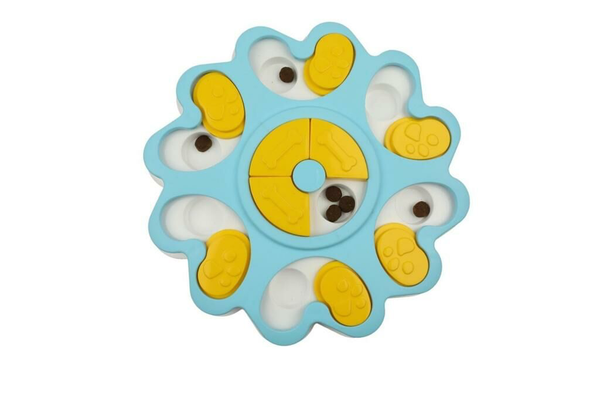 Papatya Bulmacalı Sarı Mavi Mama Kabı