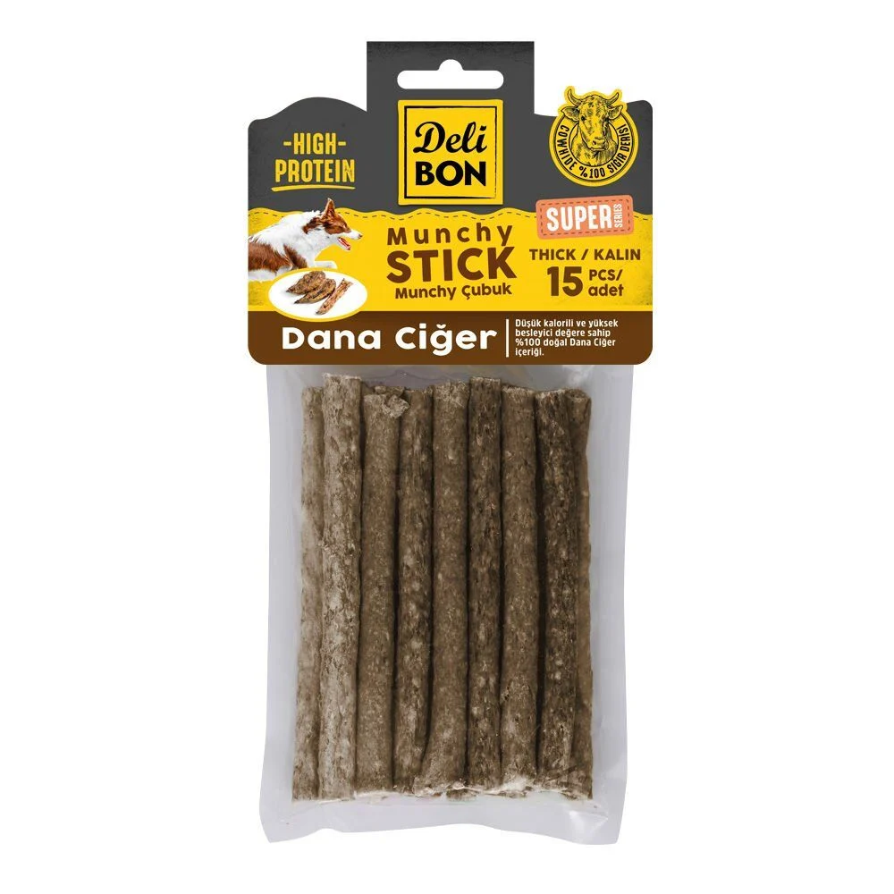 Delibon Super Munchy Çubuk Dana Ciğerli Kalın 15 Adet