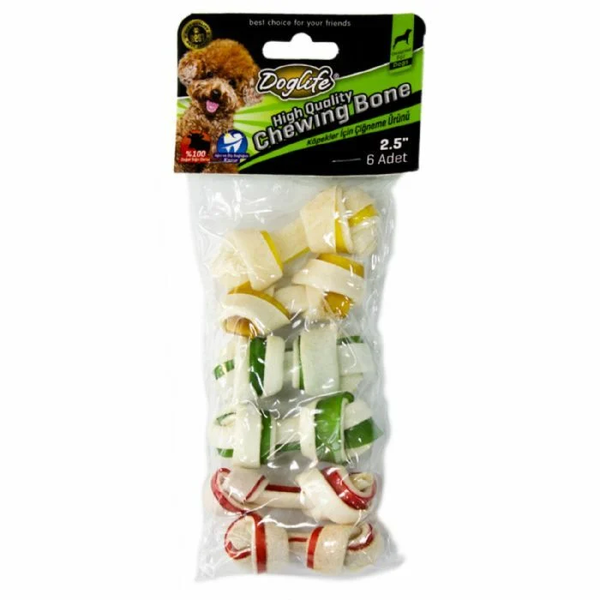 Doglife Düğümlü Kemik Renkli 8 Gr 6'li