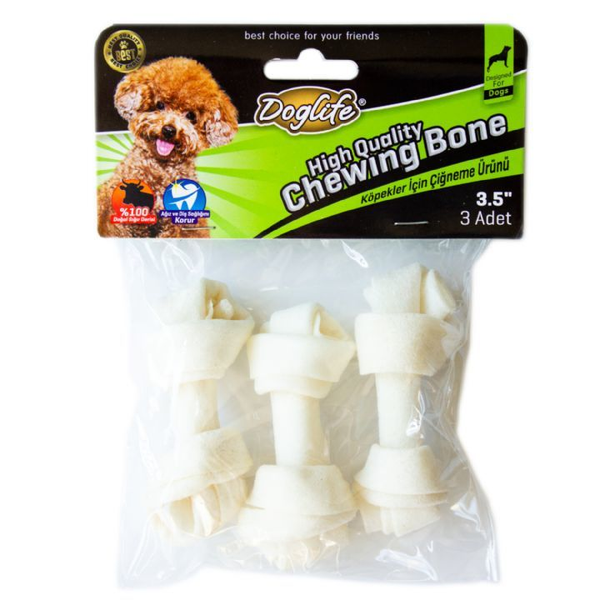 Doglife Düğümlü Kemik White 18-20 Gr 3’lü
