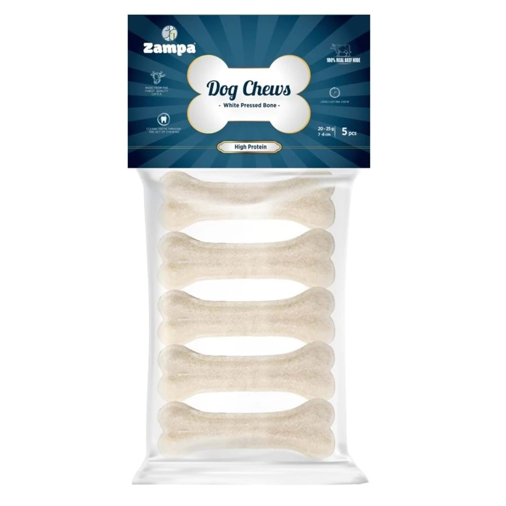 Zampa Beyaz Press Kemik Köpek Ödülü 20-25 Gr 5 Li