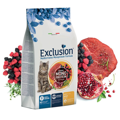 Exclusion Monoprotein Sığır Etli ve Narlı Düşük Tahıllı Kedi Maması 1,5 Kg