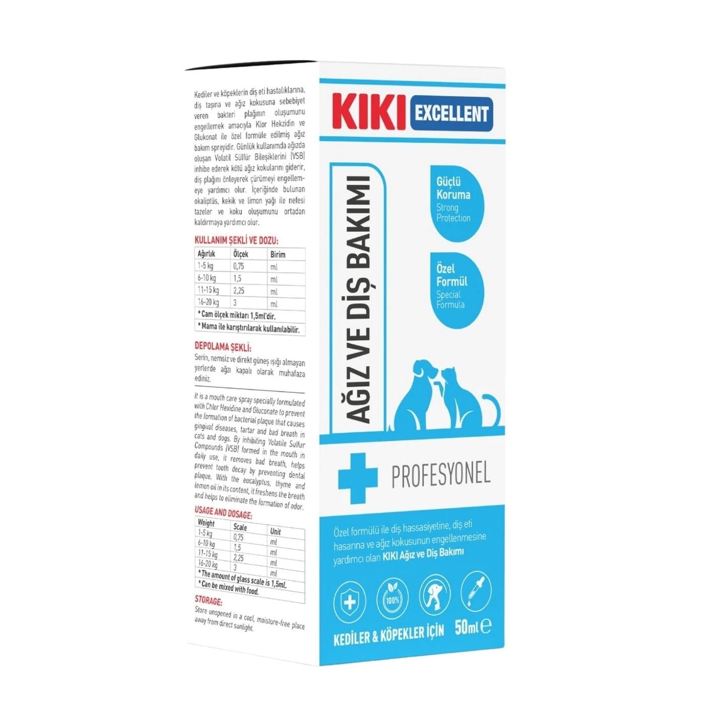 KIKI Excellent Kedi & Köpek Ağız Ve Diş Bakımı 50 ml. KCD105