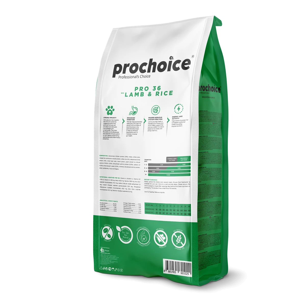 Prochoice Yetişkin Kediler İçin, Hipoalerjenik, Kuzu Etli Ve Pirinçli Kuru Mama 15 kg
