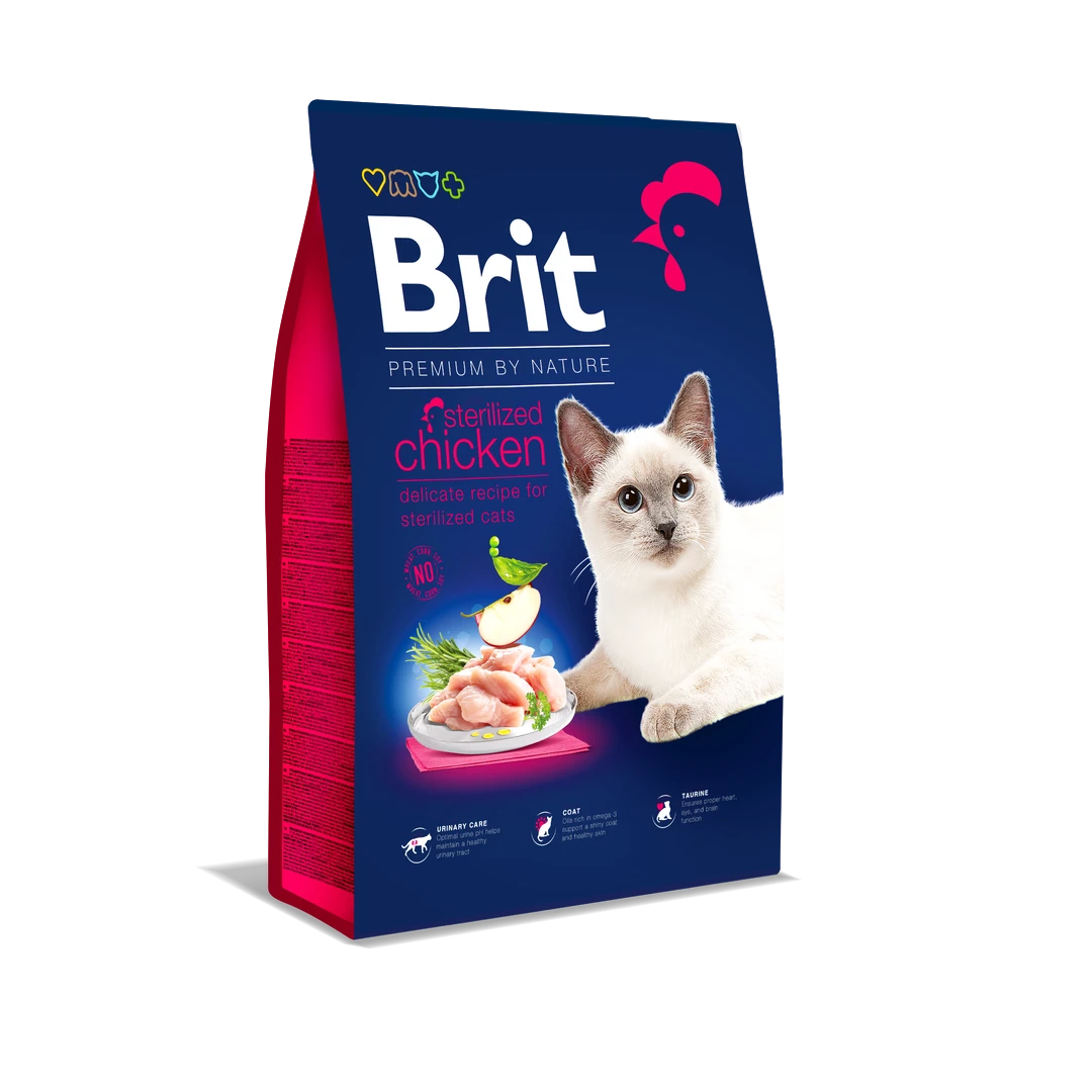 Brit Premium By Nature Kısırlaştırılmış Kediler İçin, Tavuk Etli Kuru Mama 8 kg