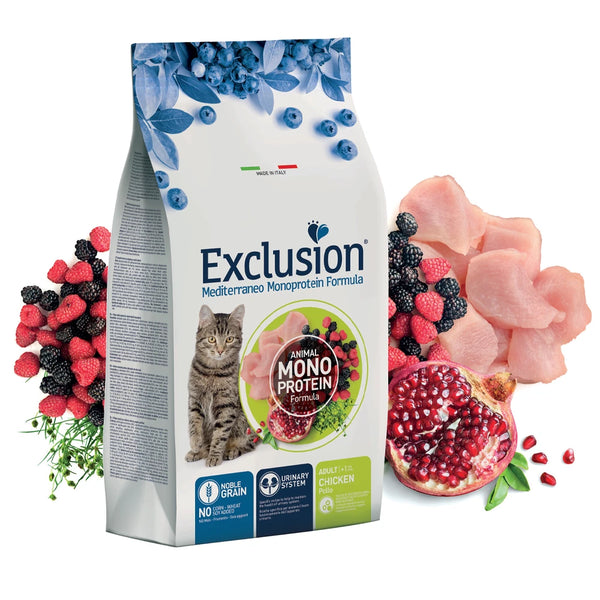 Exclusion Monoprotein Tavuklu ve Narlı Düşük Tahıllı Yetişkin Kedi Maması 1.5 Kg