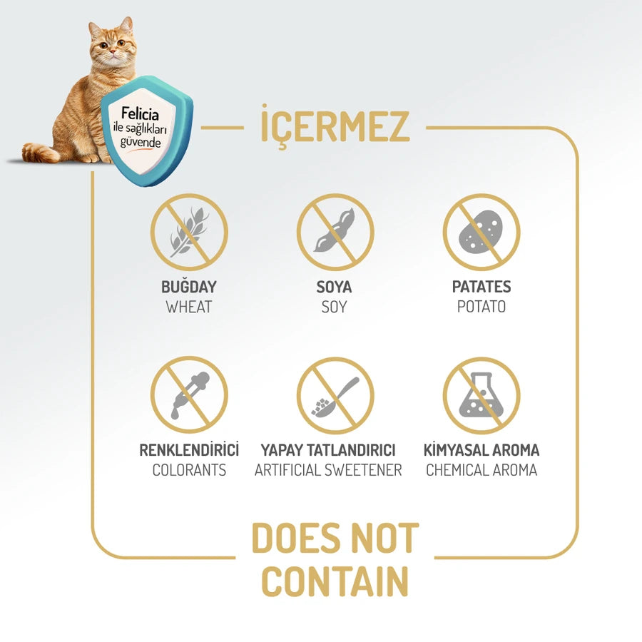 Felicia 2 Kg Kolajenli Kuzulu Az Tahıllı Yetişkin Kedi Maması