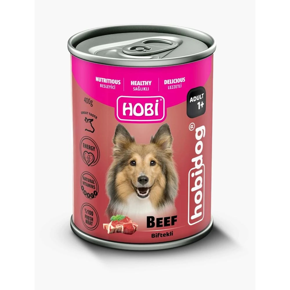 Hobi Dog Biftekli Yetişkin Köpek Konserve 400 Gr