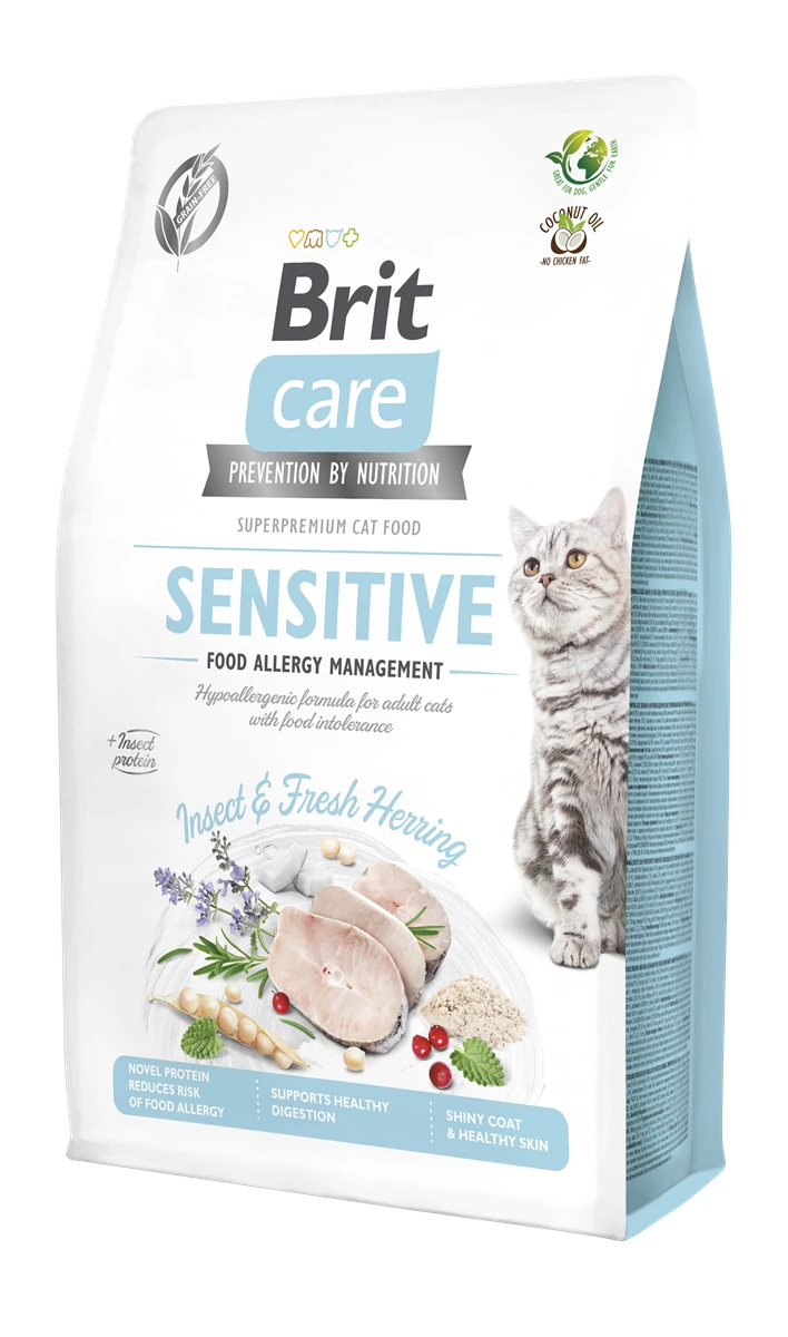 Brit Care Alerjileri Olan Yetişkin Kediler İçin, Tahılsız, Hipoalerjenik, Larva Ve Taze Ringa Balıklı Kuru Mama 2 kg